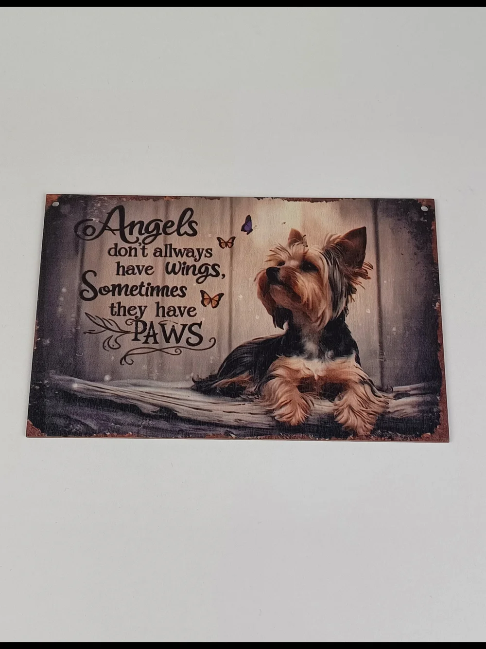 Vintage Yorkshire Terrier Wall Plaque | 2D Wood Dog Sign | Yorkie Lover Gift